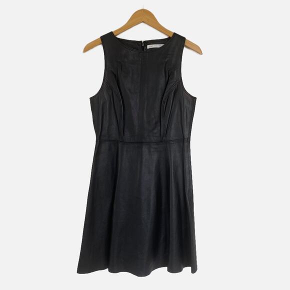 Susana Monaco Novelty Leather Adele 17" Dress Size 8 - Picture 2 of 8